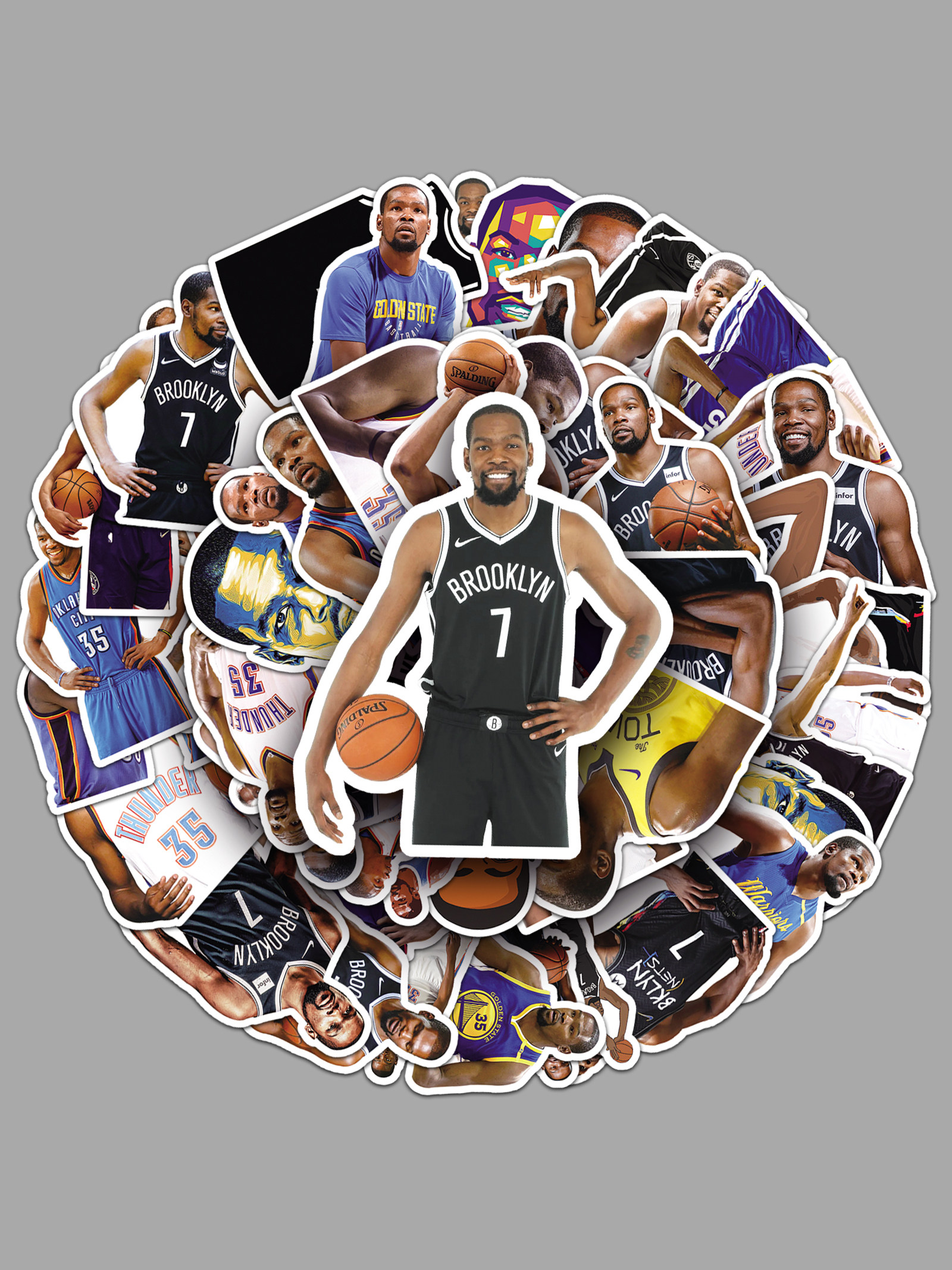 50张杜兰特nba篮球明星周边小前锋diy笔记本电脑手账本贴纸可滴胶