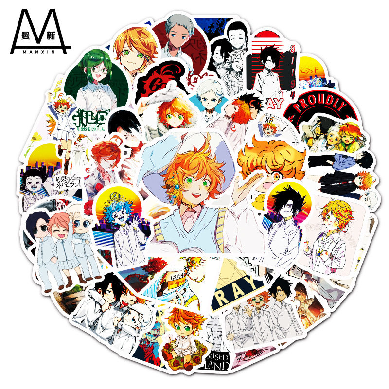 50张卡通约定梦幻岛动漫涂鸦贴纸