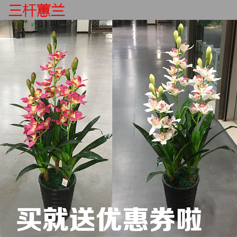 客厅仿真花假花蕙兰仿真植物树绿植盆栽室内居家客厅摆件装饰盆景