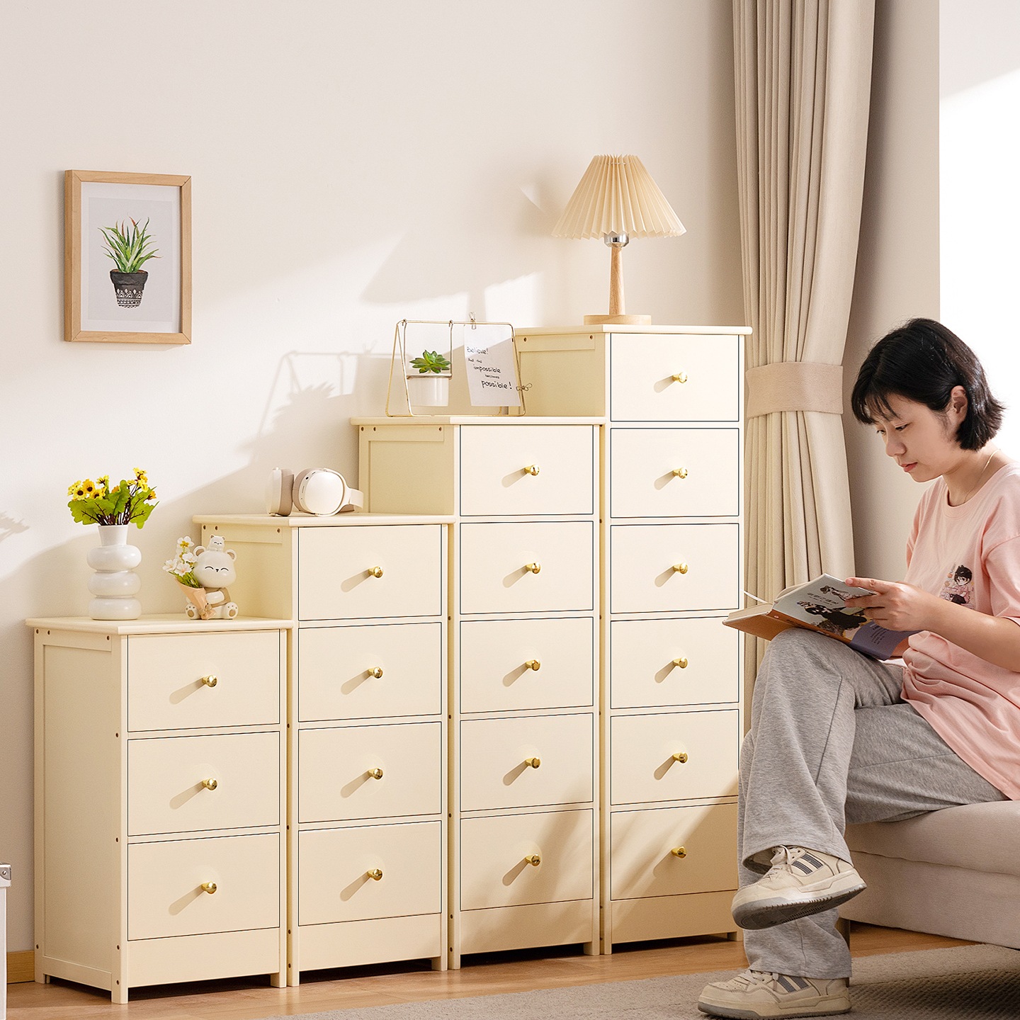 法式奶油风五斗柜六卧室客厅靠墙