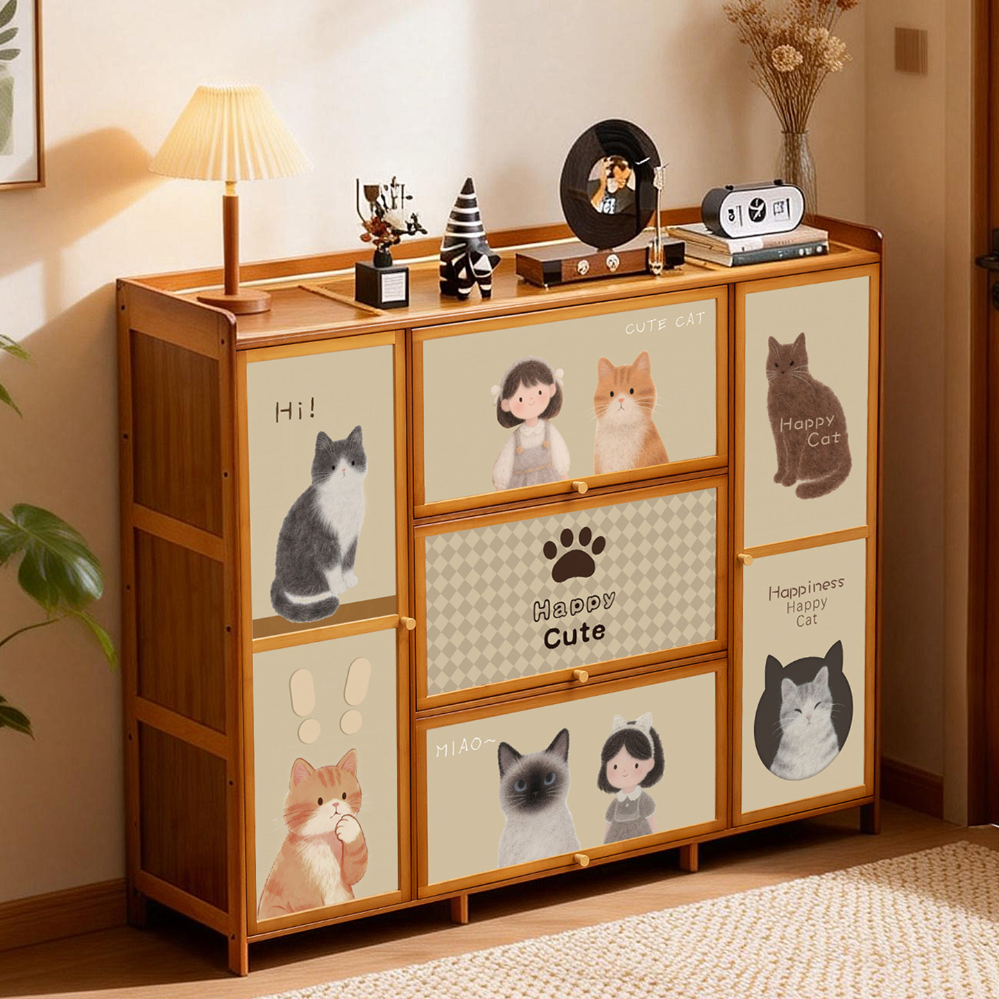 猫咪图案鞋柜家用门口入户门玄关