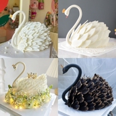 蛋糕模型新款 流行网红天鹅款 仿真生日蛋糕模型样品橱窗拍摄道具