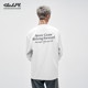 山小川重磅白色长袖 字母男生纯棉内搭打底 潮牌美式 t恤男款 春秋季