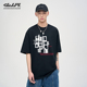 纯棉情侣短袖 夏季 复古建筑印花T恤男士 山小川潮牌小众设计感美式