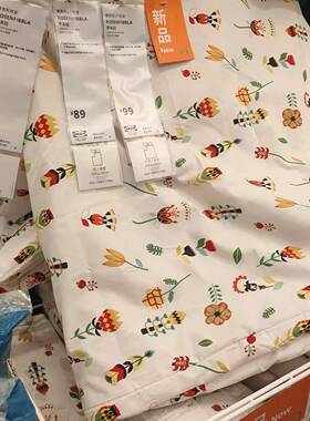 宜家罗夫拉被套和枕套白色/花卉图案150x200/50x80不含床单