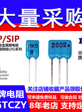 RP48 SIP-2S-02片式采样电阻低温漂无感标准1/4W蓝色片式三引线脚