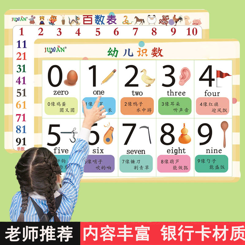 儿童数字1到100无声卡片