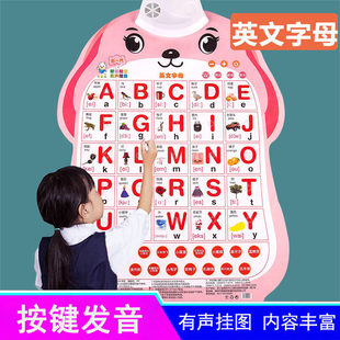 有声挂图婴儿早教启蒙儿童益智发声音墙贴音标小写大写英文字母表