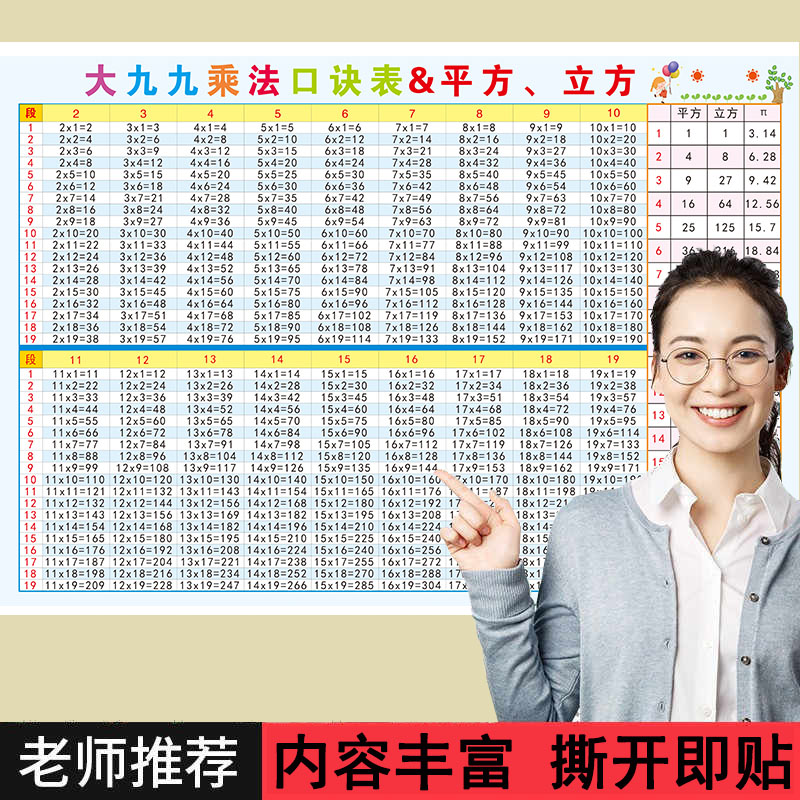 二年级大九九乘法教具挂图