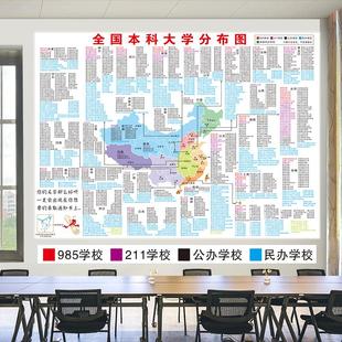 全国本科各省重点名校中国高校大学分布地图高三励志教室目标墙贴