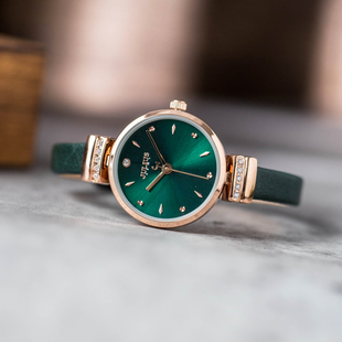 聚利时JULIUS手表女时尚 潮流防水镶水钻切面细表带手表通勤石英表