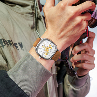 简约学生静音中性时尚 方形手表男士 石英防水 正品 聚利时JULIUS新款