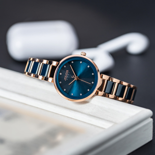 聚利时JULIUS正品 韩风ins甜美气质陶瓷手表女防水学生石英女表OL