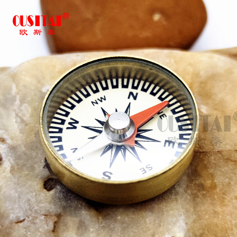 欧斯泰G20微型黄铜户外旅游指南针指北针