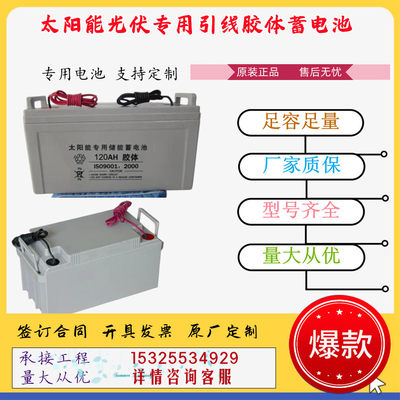 太阳能光伏专用引线胶体铅酸蓄电池12V100AH/38AH/65AH/120AH80AH