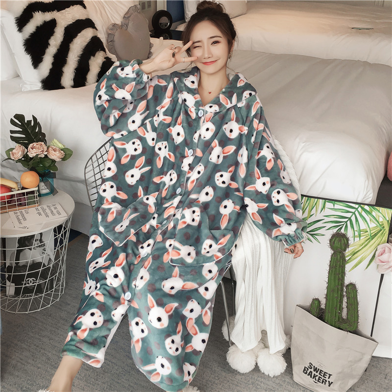 秋冬珊瑚绒2021年新款网红睡袍