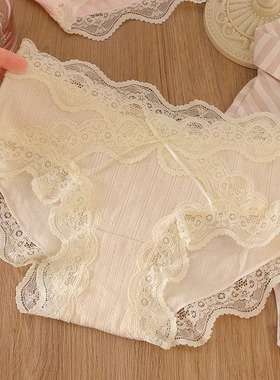 初晨的一缕阳光~性感蕾丝边内裤女生女士纯棉三角裤舒适不卡裆女