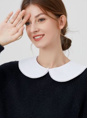 白色蕾丝花边假领子女百搭假领新款时尚纯棉衬衫领娃娃领毛衣打底