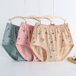 中老年纯棉高腰女士三角内裤 双层加裆亲肤 健康中年舒适加肥加大码