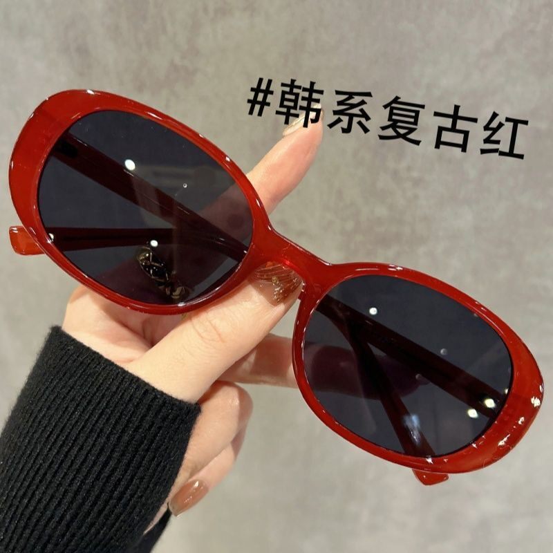 2025新款太阳镜女款拽姐防紫外线大框显脸小近视眼镜韩系红色墨镜