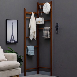 转角挂衣架落地衣帽架子卧室床边晚上放衣服神器床头尾房间置物架