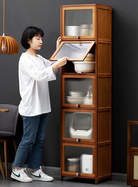 夹缝厨房置物架多功能多层收纳架子碗碟落地调料品家用窄餐边橱柜