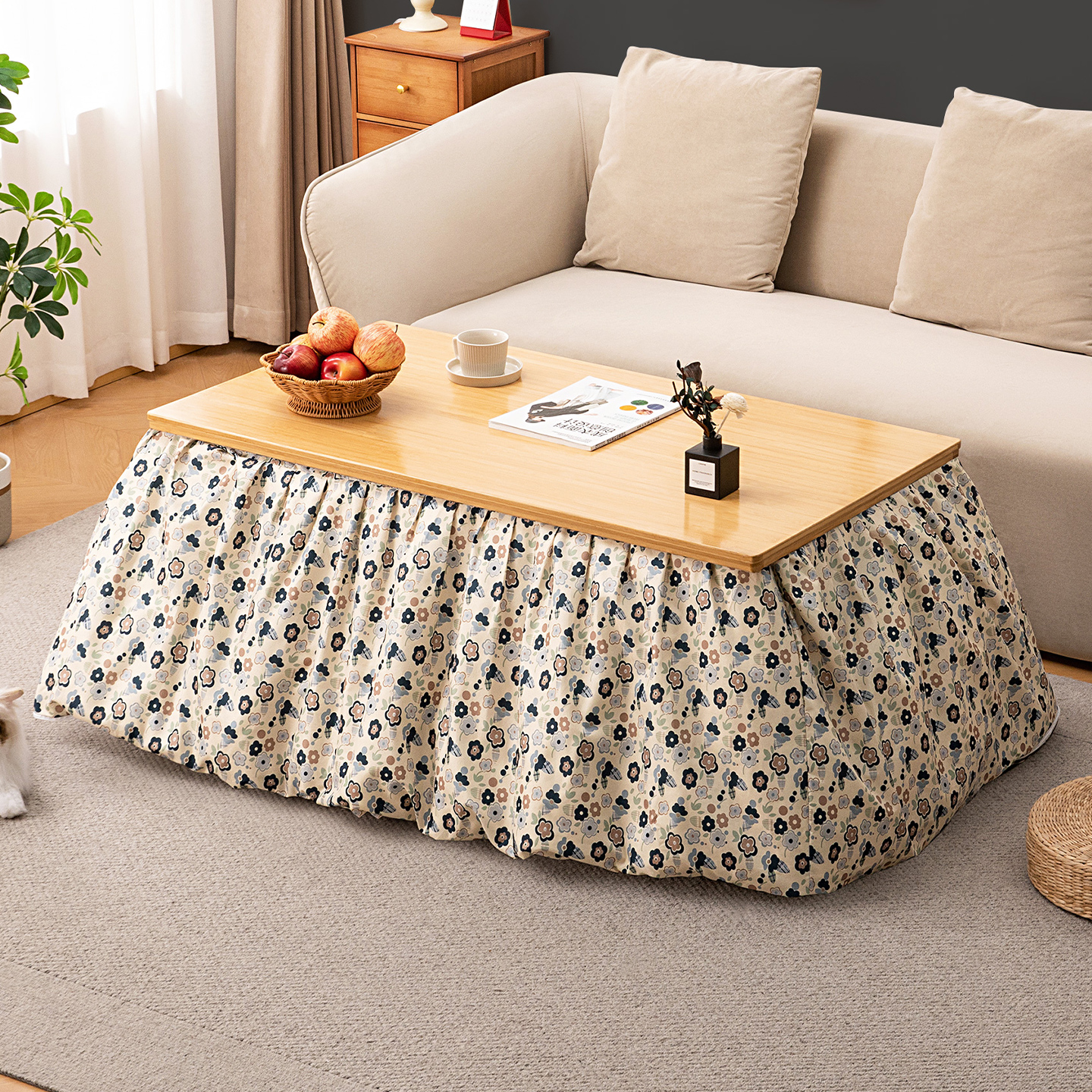 烤火桌子家用新款折叠长方形