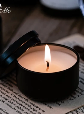 BYME试香蜡烛小样40g大豆蜡香薰黑色铁罐精油跨年飘空气球
