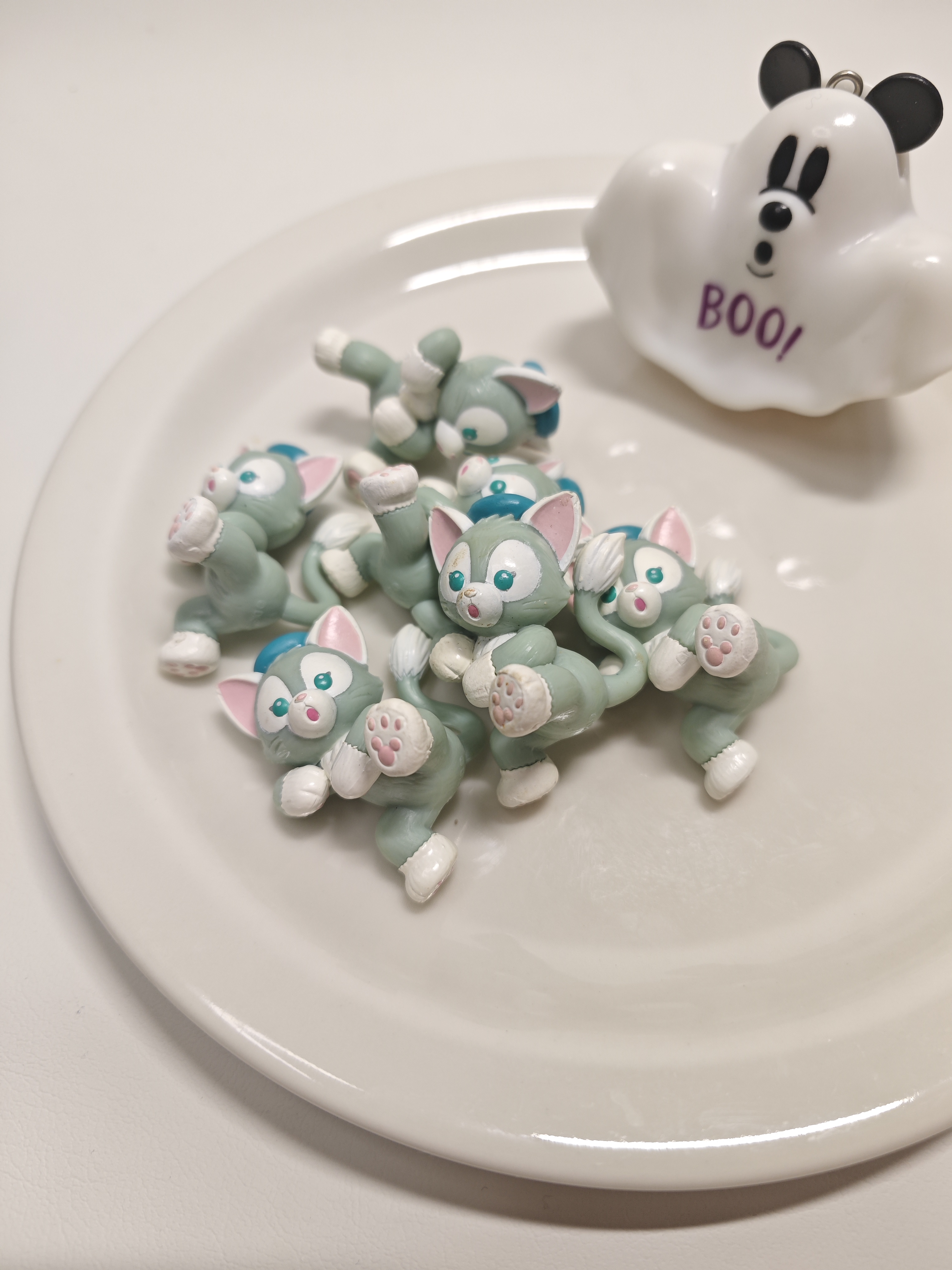 正散迪s尼杯缘公仔达菲雪莉玫画家猫星黛露摆件diy手工奶油胶材料