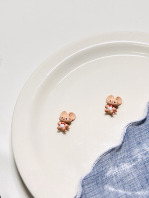 盲盒配件Dimmo小老鼠公仔食玩DIY滴胶奶油胶笔刀手机壳配件公仔