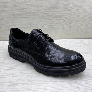 断码外贸真皮男鞋秋季新款头层牛皮系带商务休闲布洛克低帮男皮鞋