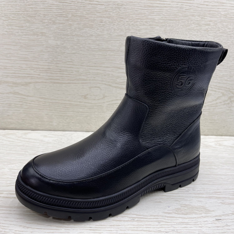 冬季新款断码外贸真皮男鞋头层牛皮平底马丁靴加绒保暖系带男棉靴