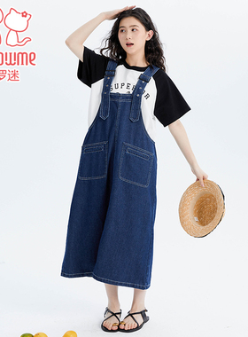 富罗迷女童背带裙2025夏季新款独特时髦小女孩洋气高级成人牛仔裙