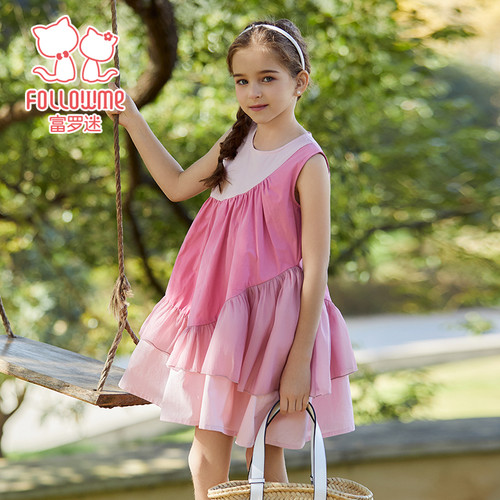 富罗迷女童连衣裙纯棉儿童装夏季新款小女孩时髦洋气全棉公主裙