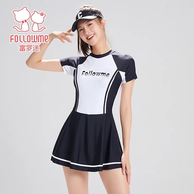 富罗迷女童泳衣夏季2024新款女孩洋气亲肤成人温泉洋气连体游泳装