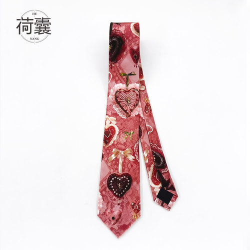 荷囊领带衬衫男女粉色手打小众