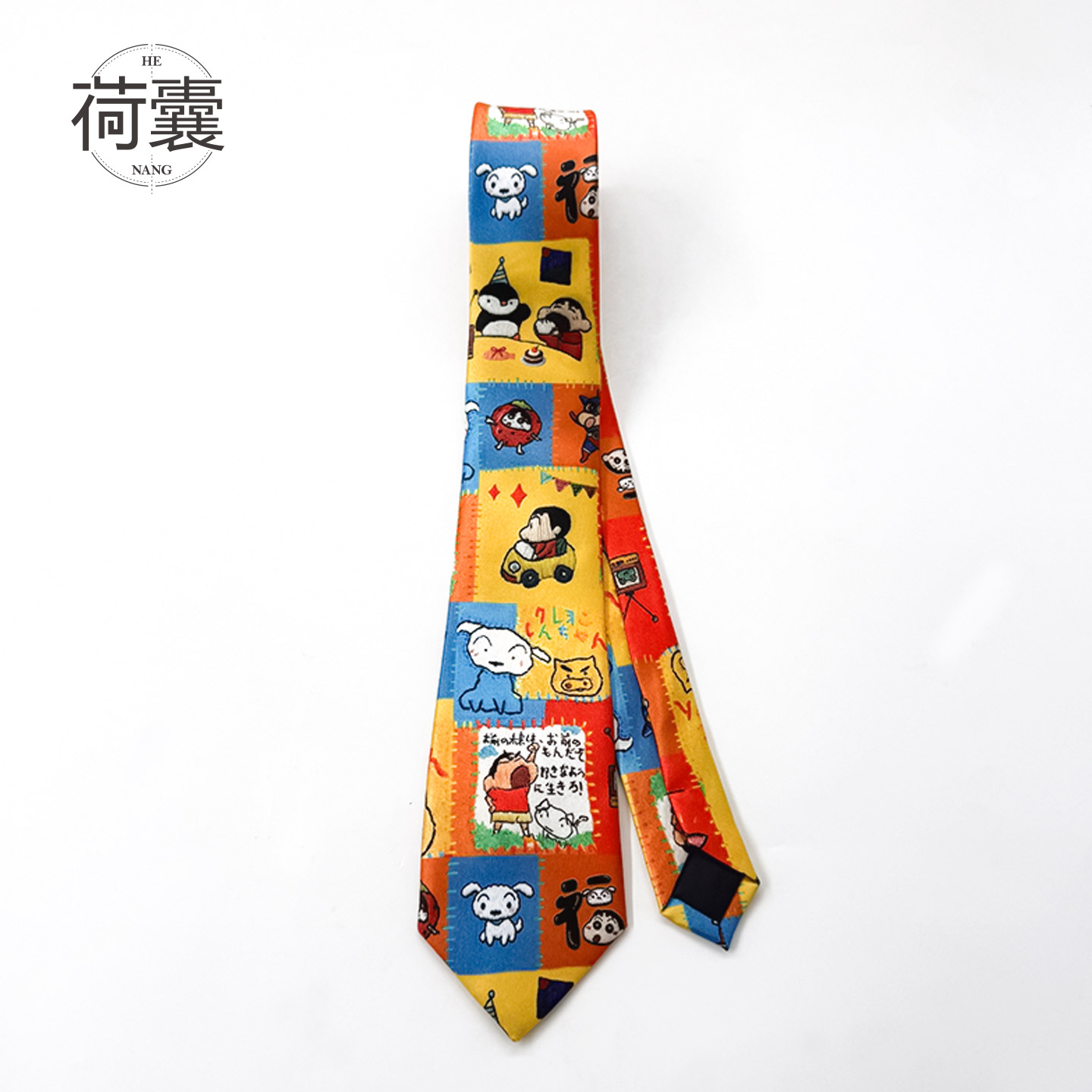 荷囊原创小众手打领带印花小新