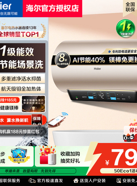 海尔电热水器变频速热一级能效家用官方旗舰换新补贴60升50L80MA3