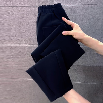 春秋小个子高腰显瘦九分萝卜裤