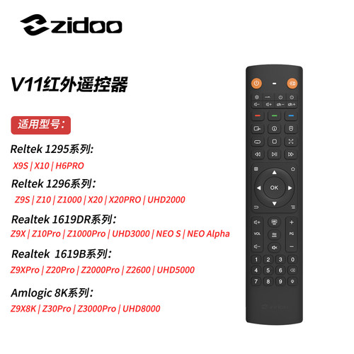 ZIDOO芝杜背光适配红外遥控器