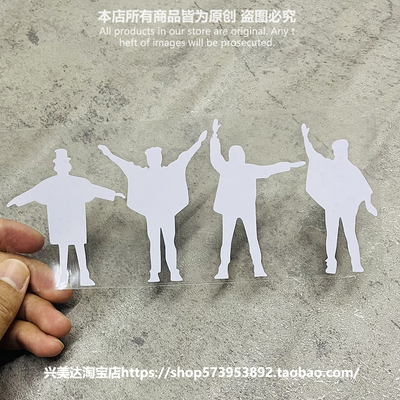 TheBeatles披头士乐队甲壳虫四人经典英伦摇滚镂空汽车贴纸车窗贴