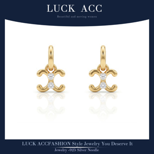 LUCK 百搭耳环贝珠锆石轻奢耳坠气质耳环女A174 ACC时尚