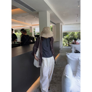 宽松 子休闲裤 小众表妹 休闲好穿简约干净日系复古棉麻薄裤