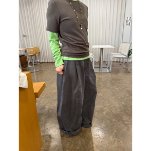 长裤 小众表妹2026宽松廓形弯刀裤 显瘦显高百搭休闲裤