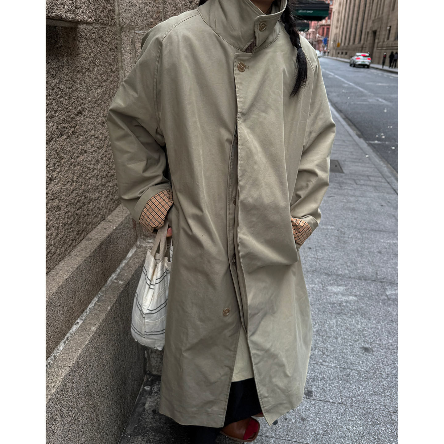小众表妹长期主义质感风衣版型巨好穿不挑人显瘦高级感中长款外套图片