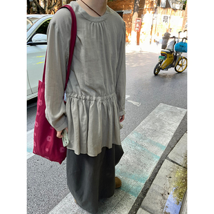 小众表妹2026秋季新品气球感半身裙女慵懒随意藏肉显瘦高腰百搭裙