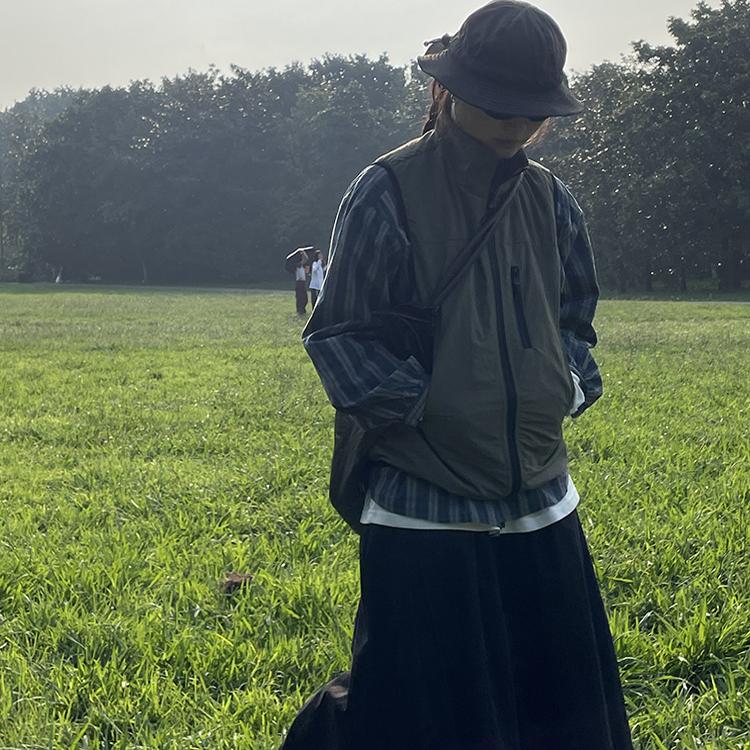 表妹日系马甲军绿色山系