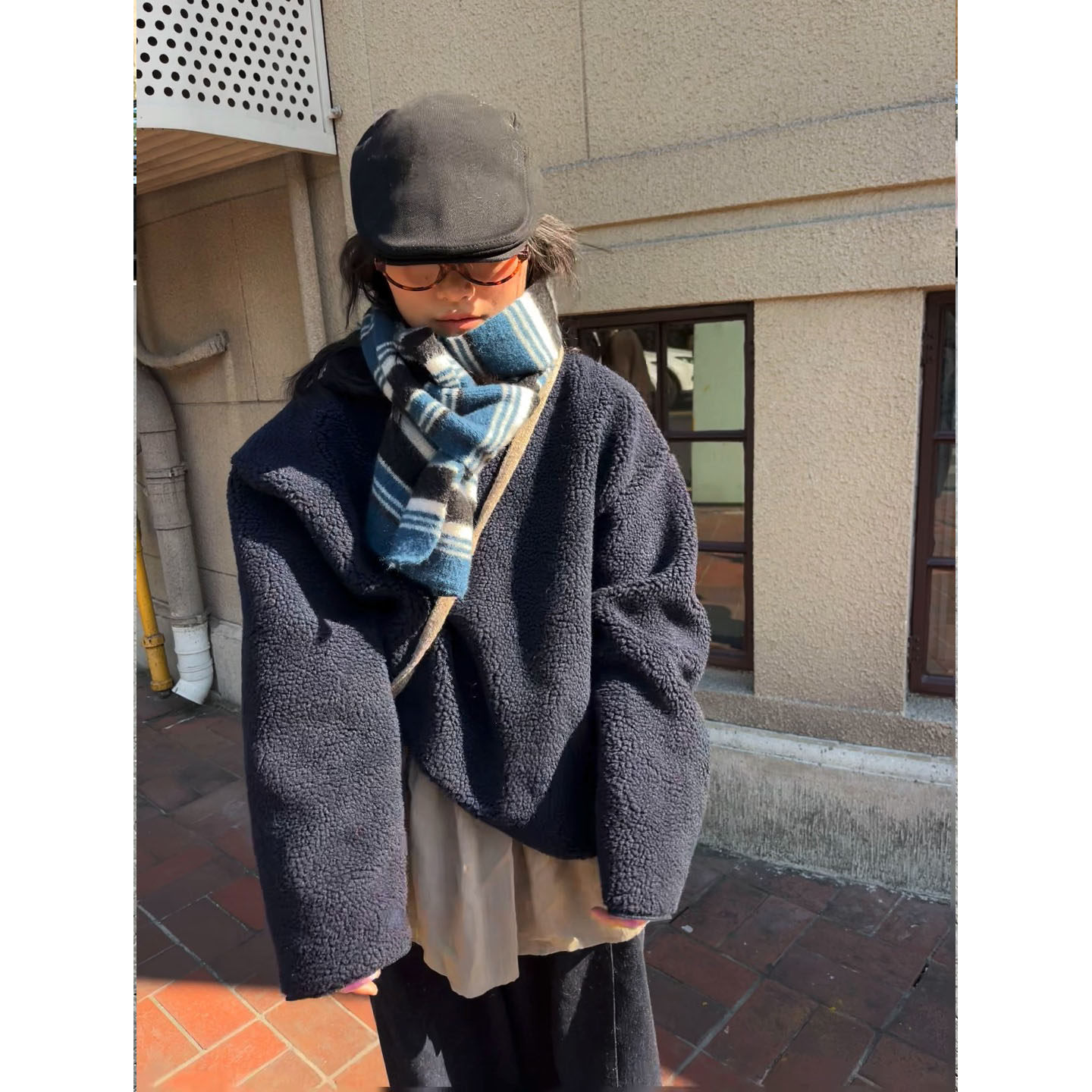 小众表妹 羊羔毛加厚宽松大版卫衣女