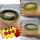 网红同款 岫玉放漏福利复古招财玉石手镯 赛和田天然正品