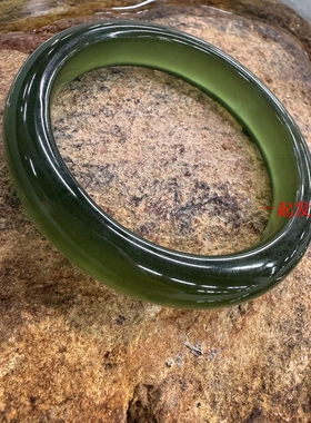 菠菜深绿冰天然岫玉高货精品女款手镯高冰种夏季新品送证书随机发